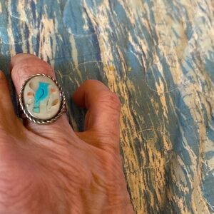 Vintage Bluejay MOP ring